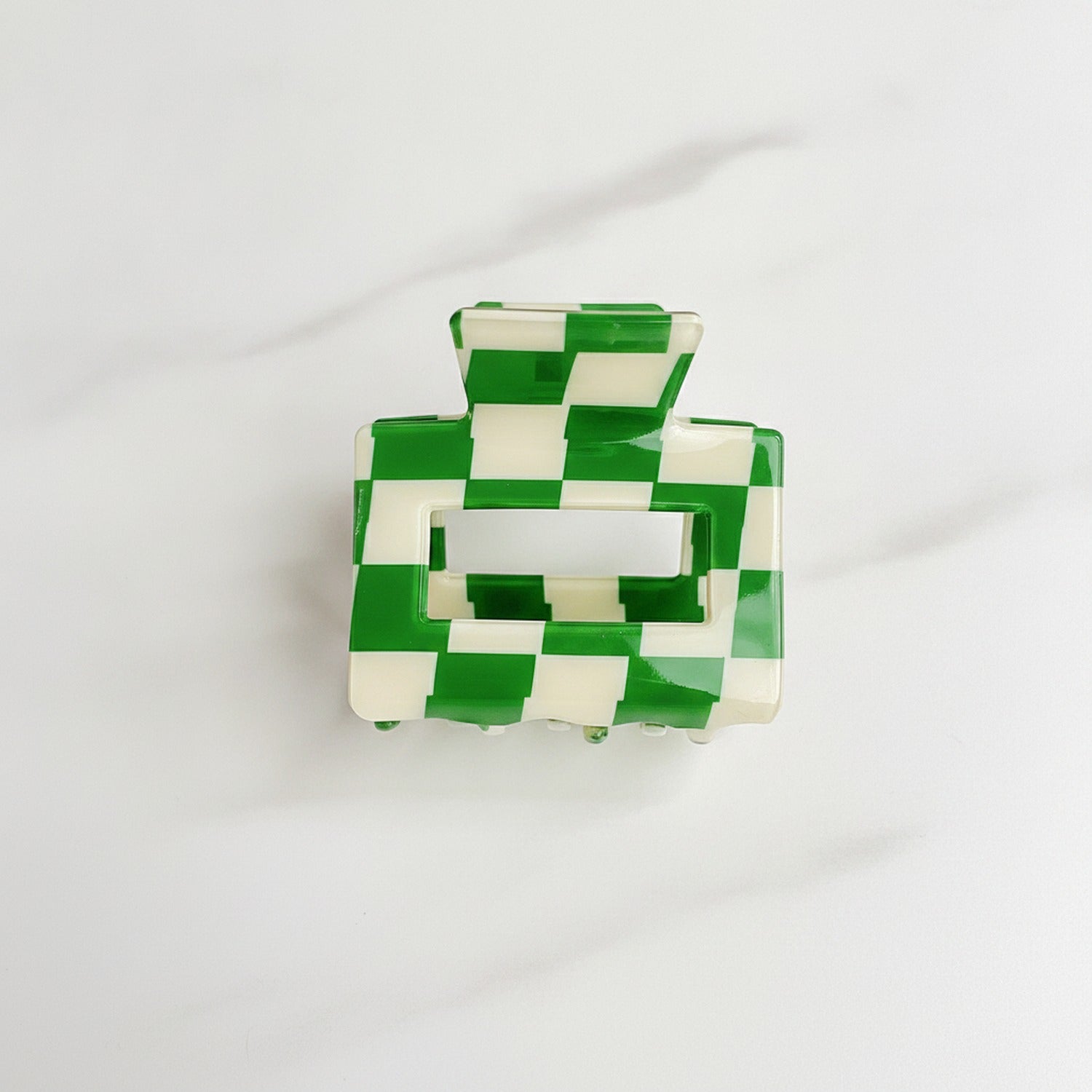 Hair Claws Colorblock Set Pack - Green Gingham 5cm