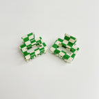 Hair Claws Colorblock Set Pack - Green Gingham 5cm