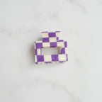 Hair Claws Colorblock Set Pack - Purple Plaid 5cm