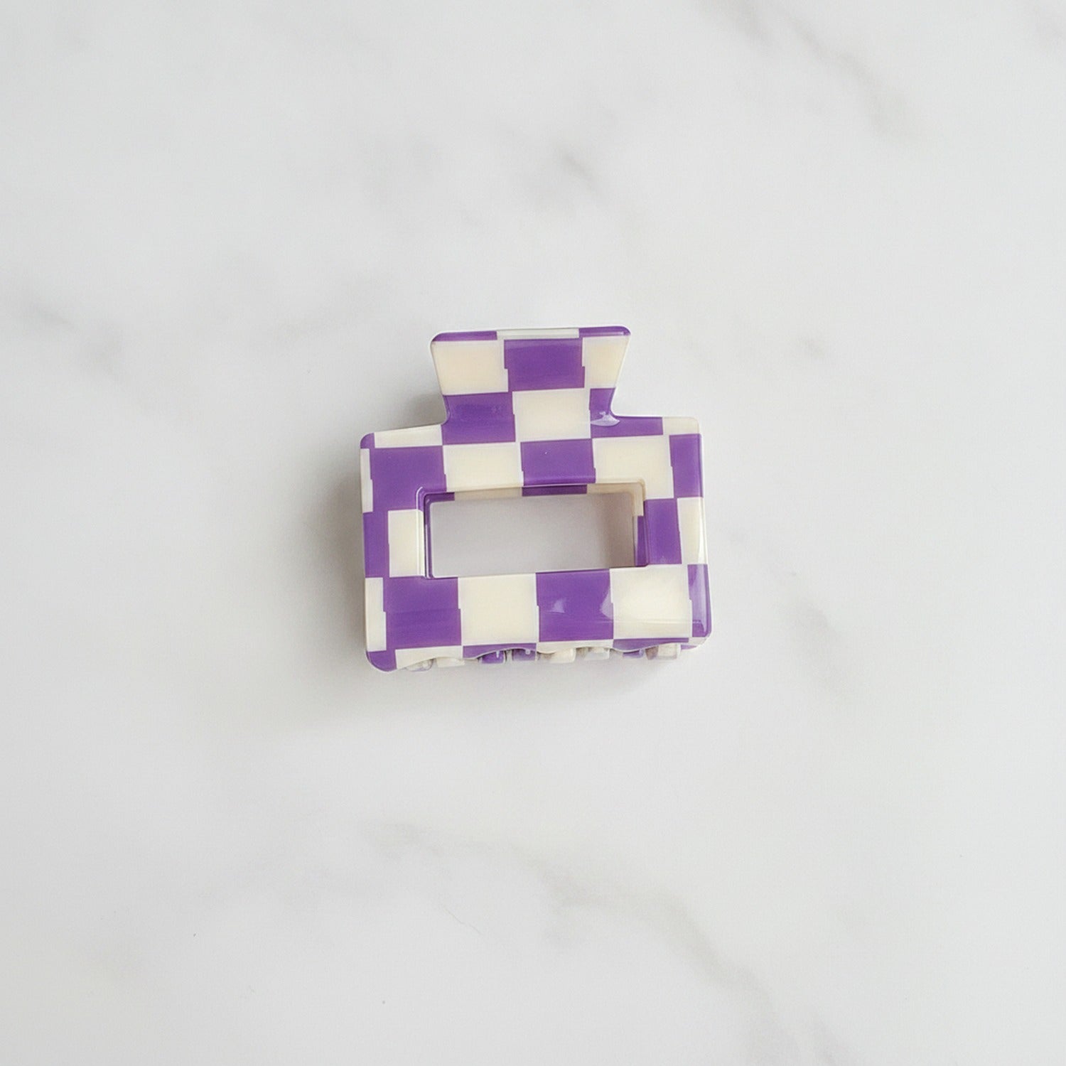 Hair Claws Colorblock Set Pack - Purple Plaid 5cm
