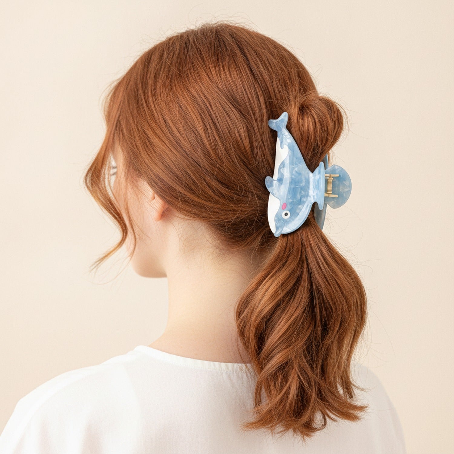 Blue Dolphin Translucent Hair Claw Clip