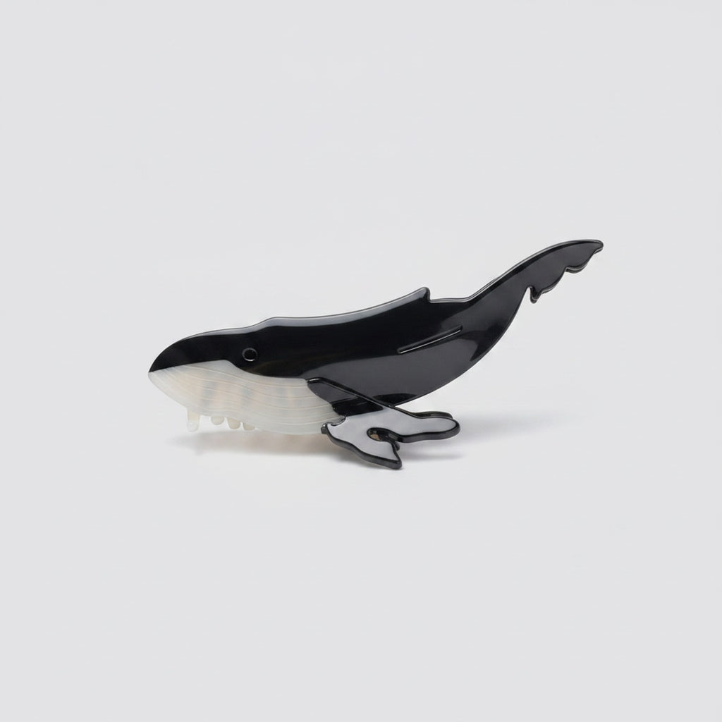 Whale Black White Enamel Hair Claw – hair accessories (view 1)