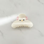 Cream Plush Ear Claw Clip With Bow – hair accessories (view 2)