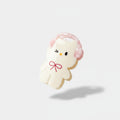 Cream Plush Ear Claw Clip With Bow – hair accessories (view 1)