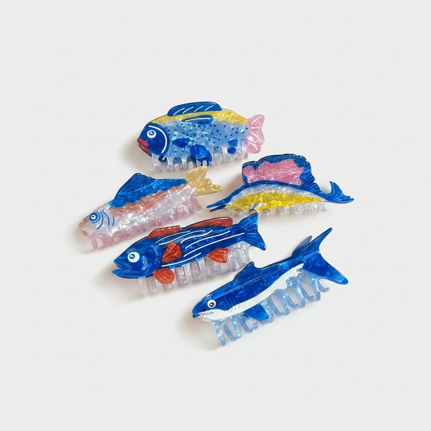 Fish-Shaped Acrylic Hair Claws Set
