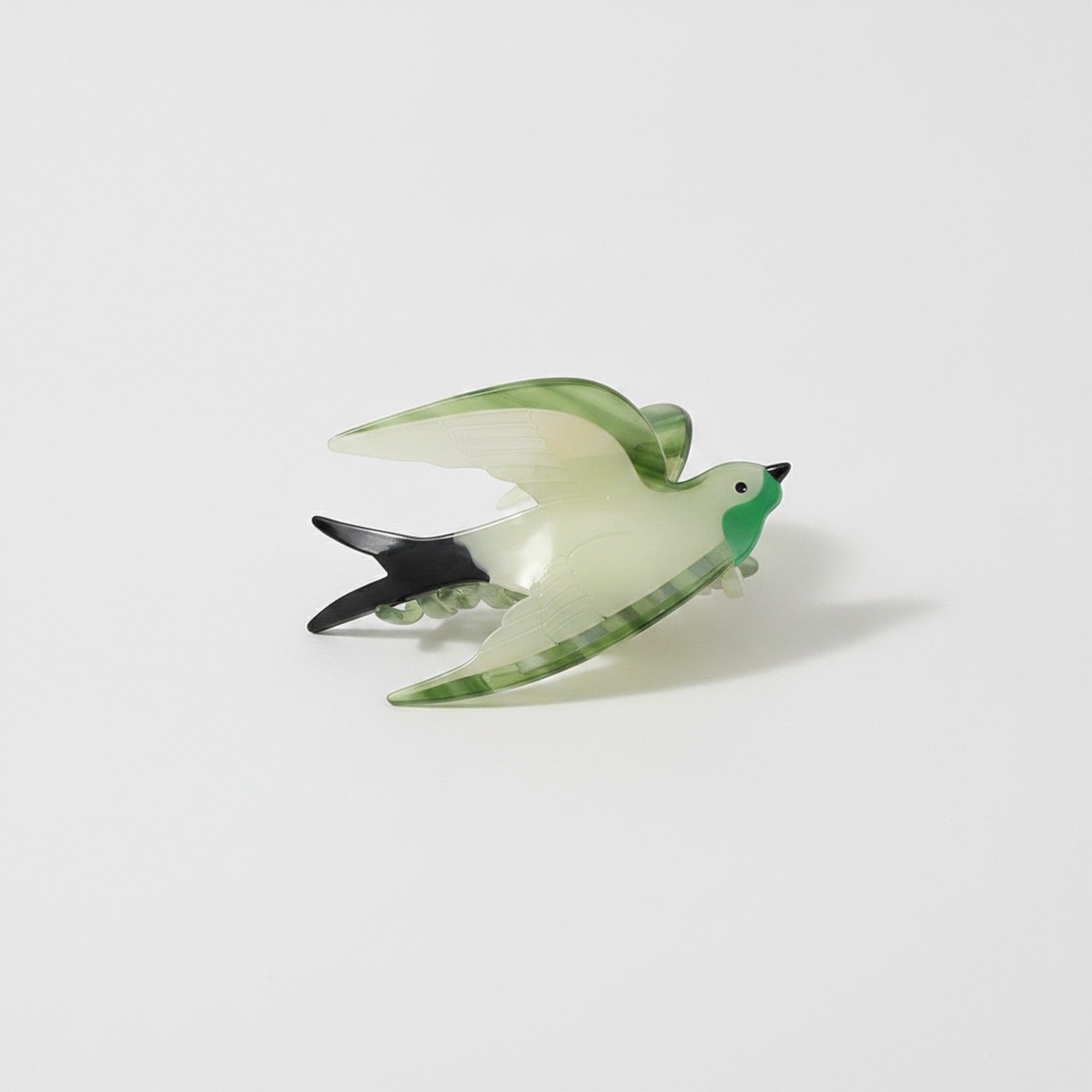Glass Hummingbird Hair Claw Clip - Green