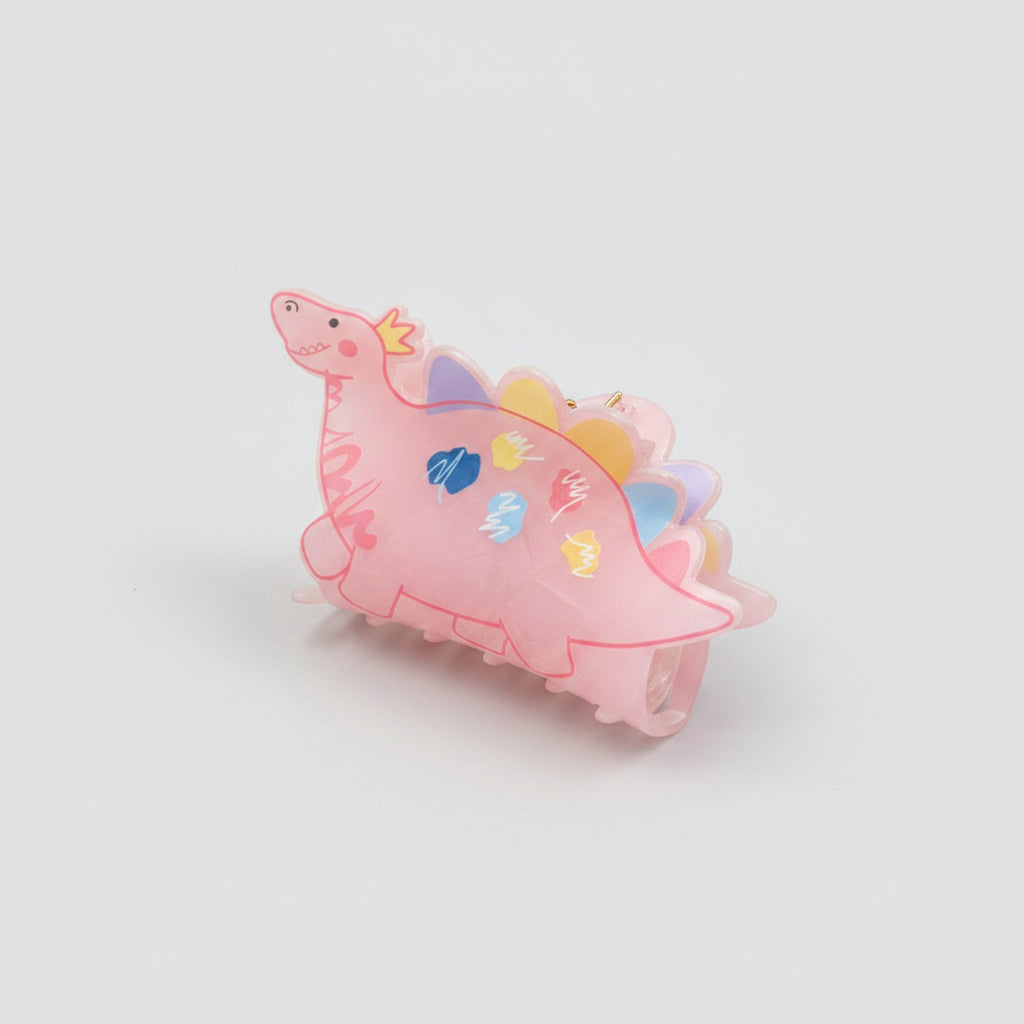 Pink Dinosaur Hair Claw With Colorful Spikes – hair accessories (view 1)