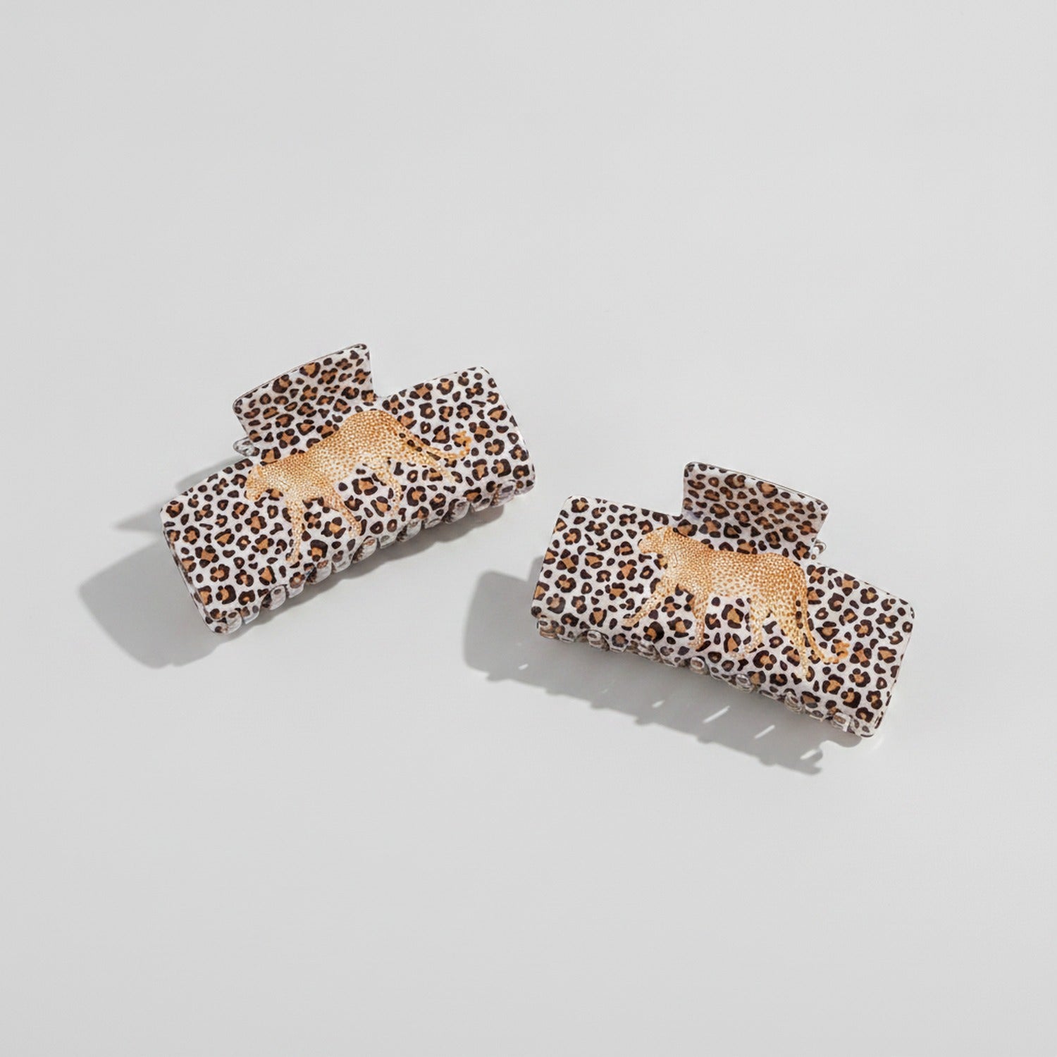 Leopard Print Hair Claw Clips Set