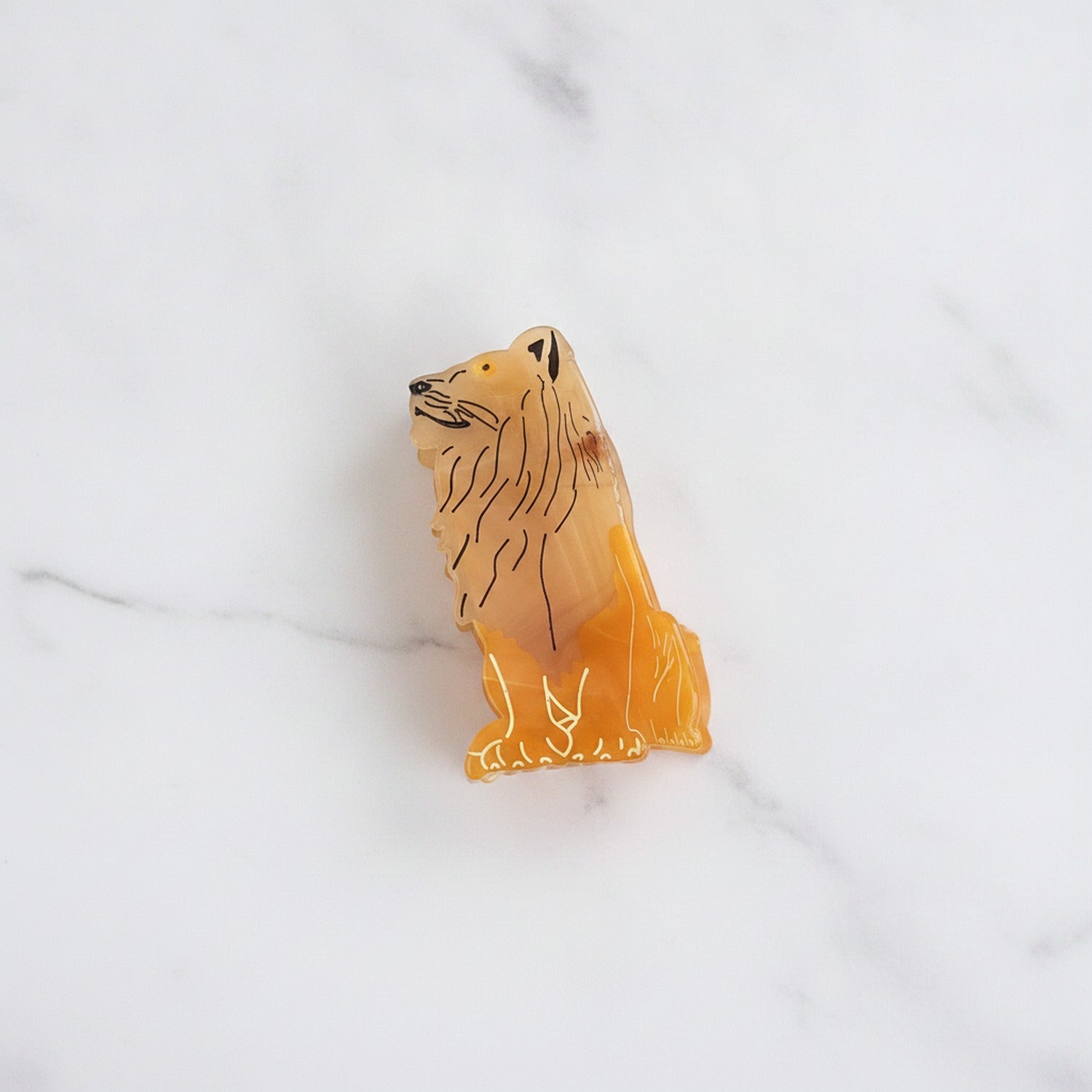 Lion Head Hair Claw Clip Gold