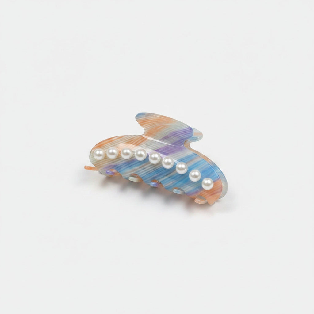 Pearl Hair Claw Clip - Pearl Rainbow Stripe