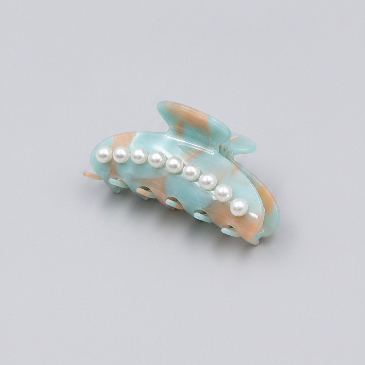 Pearl Hair Claw Clip - Turquoise Pearl Swirl