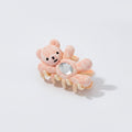 Fuzzy Teddy Bear Hair Claw With Mirror Detail – hair accessories (view 1)
