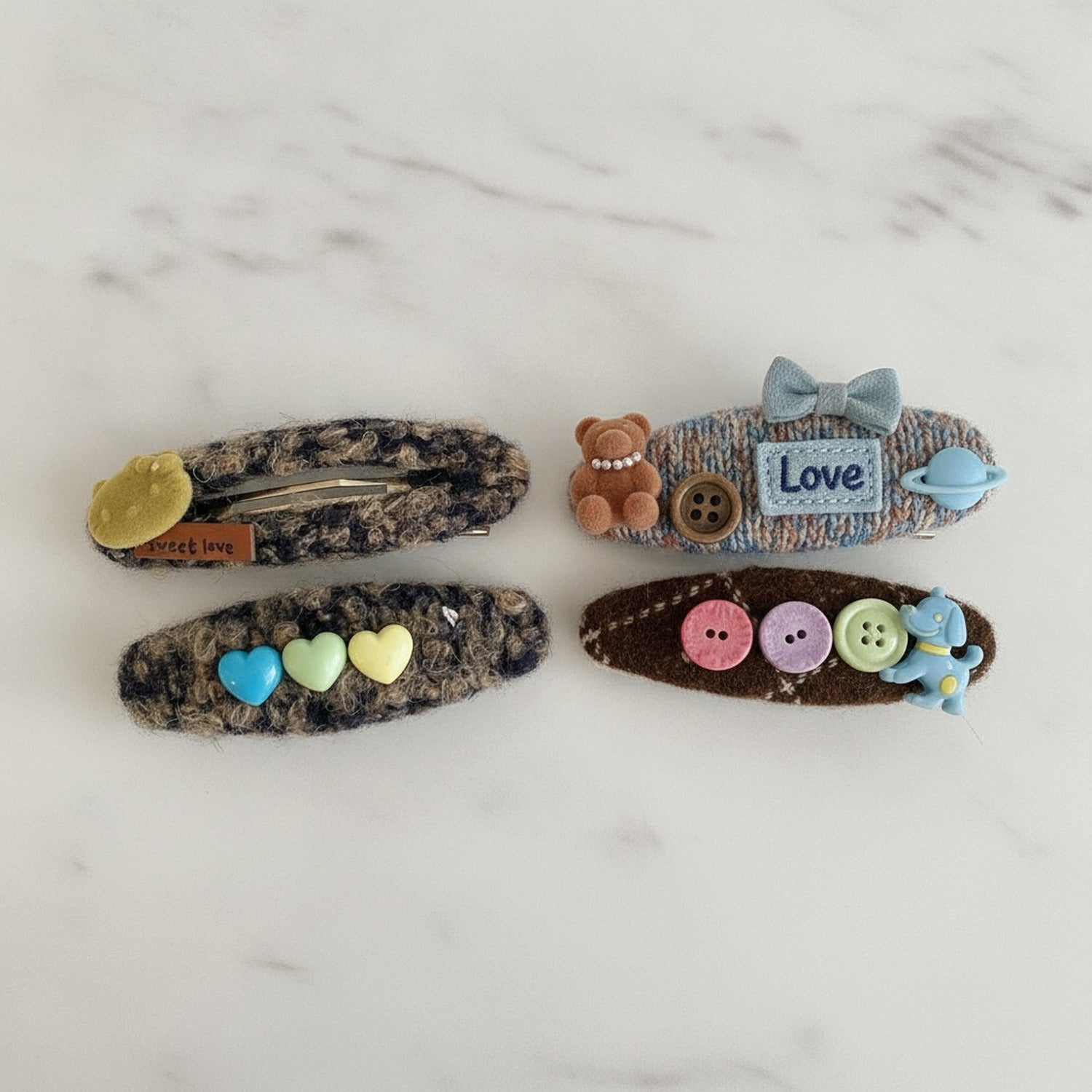 Celestial Puppy Hair Clip Set