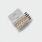 Pearl Beaded Hair Clips Set With Black Sticks
