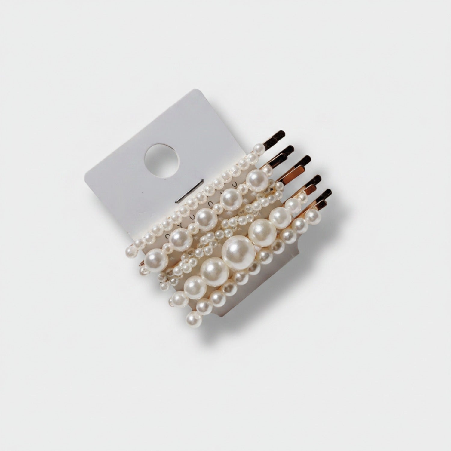 Pearl Beaded Hair Clips Set With Black Sticks