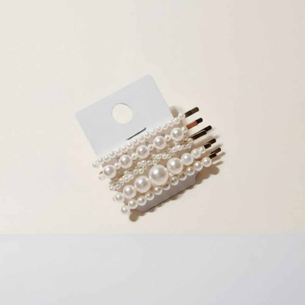Five-Piece Pearl Hair Clip Set – hair accessories (view 1)