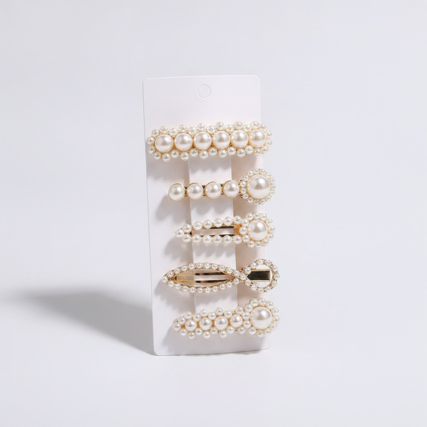 Pearl Beaded Hair Clips Set With Black Sticks