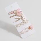 Pearl Beaded Flower Hair Clips Set – hair accessories (view 1)