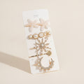 Pearl & Rhinestone Shell Hair Clip Set – hair accessories (view 1)