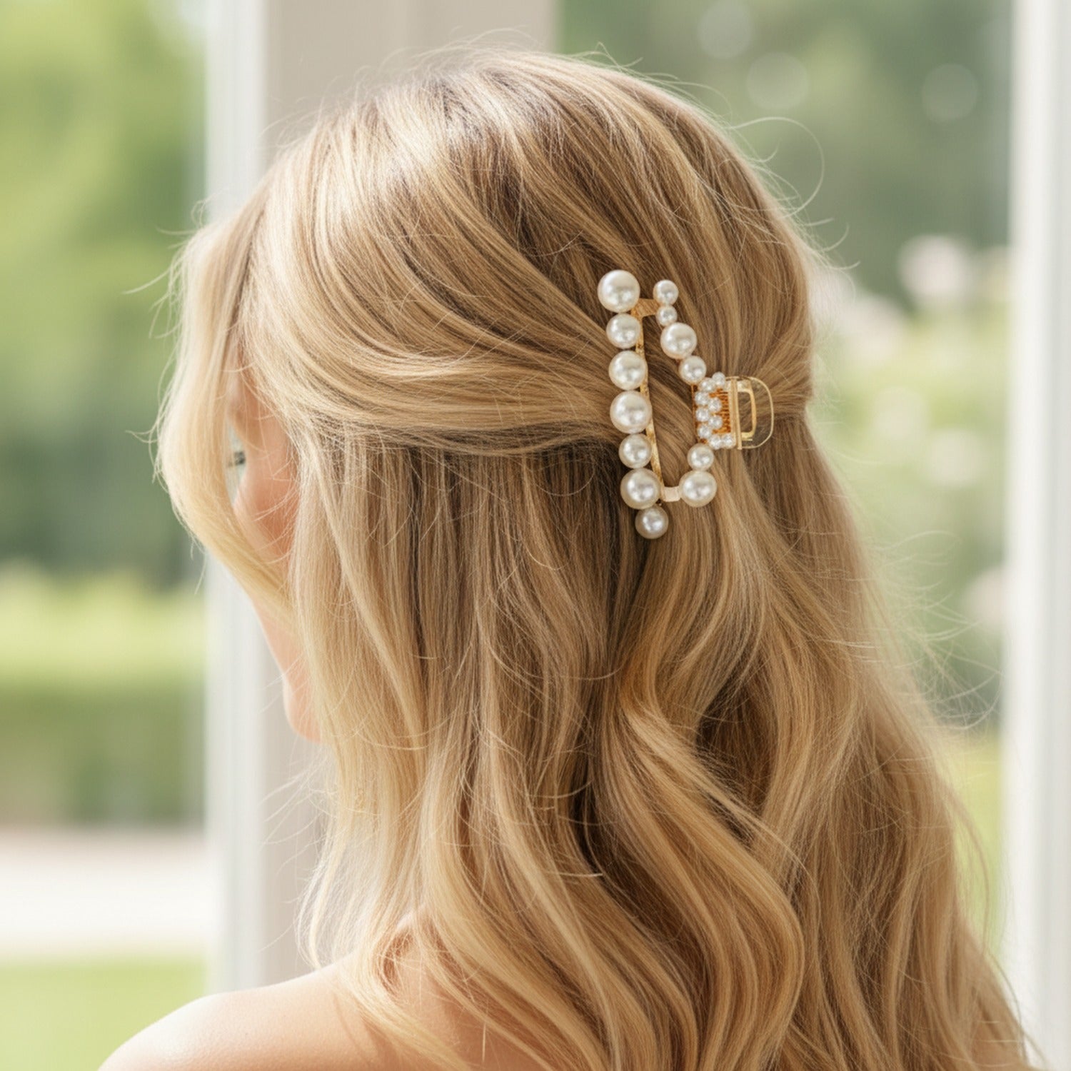 Pearl Beaded Hair Clips Set Gold