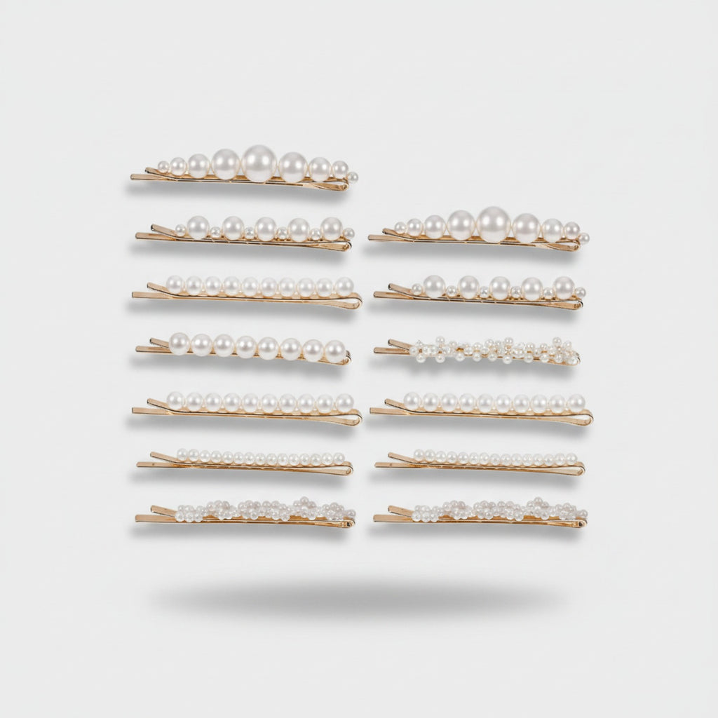 Pearl Hair Clips Set Gold Minimalist