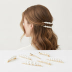 Pearl Hair Clips Set Gold Minimalist – hair accessories