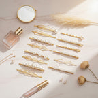Pearl & Gold Hair Clip Set Collection – hair accessories (view 3)