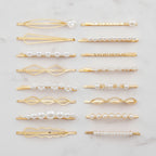 Pearl & Gold Hair Clip Set Collection – hair accessories (view 2)