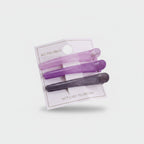 Translucent Hair Clips Set Purple Black