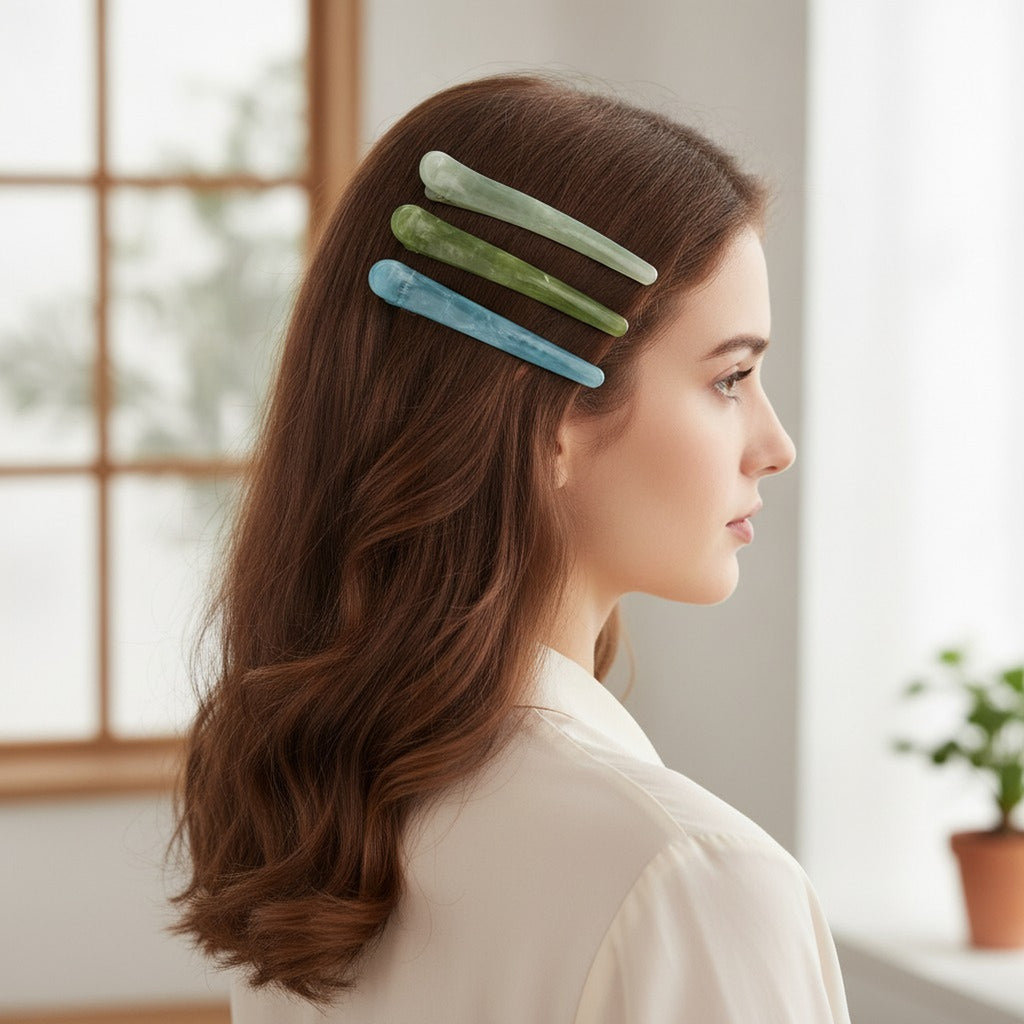 Translucent Resin Hair Clips Set – hair accessories