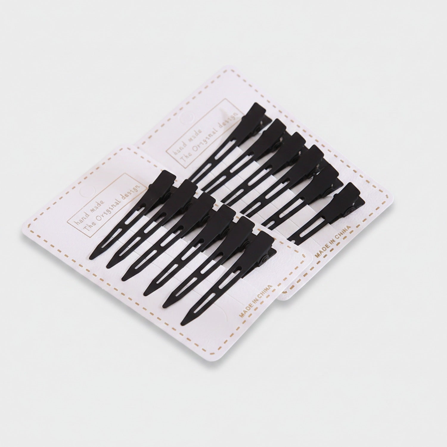 Black Minimalist Hair Clips Set Ten Piece
