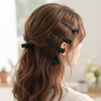 Black Minimalist Hair Clips Set Ten Piece
