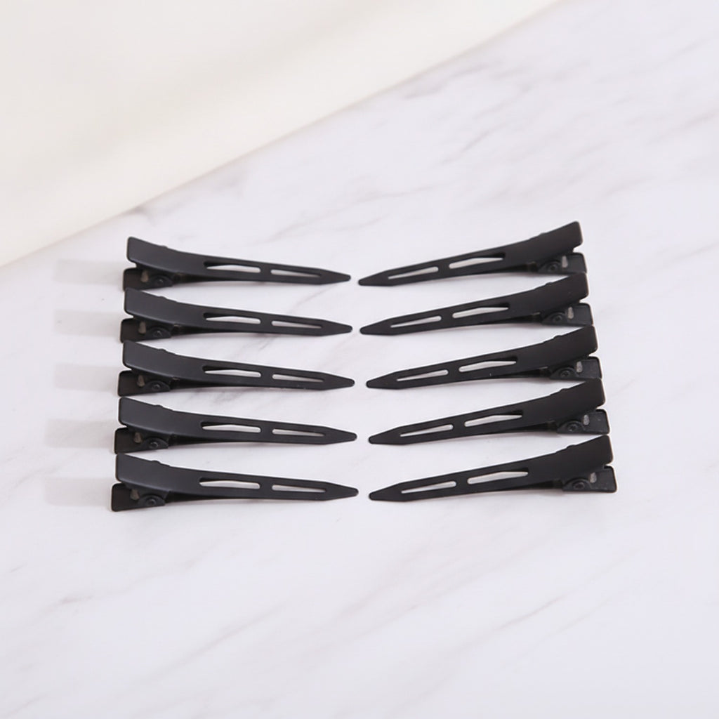 Black Minimalist Hair Clips Set Ten Piece – hair accessories (view 2)