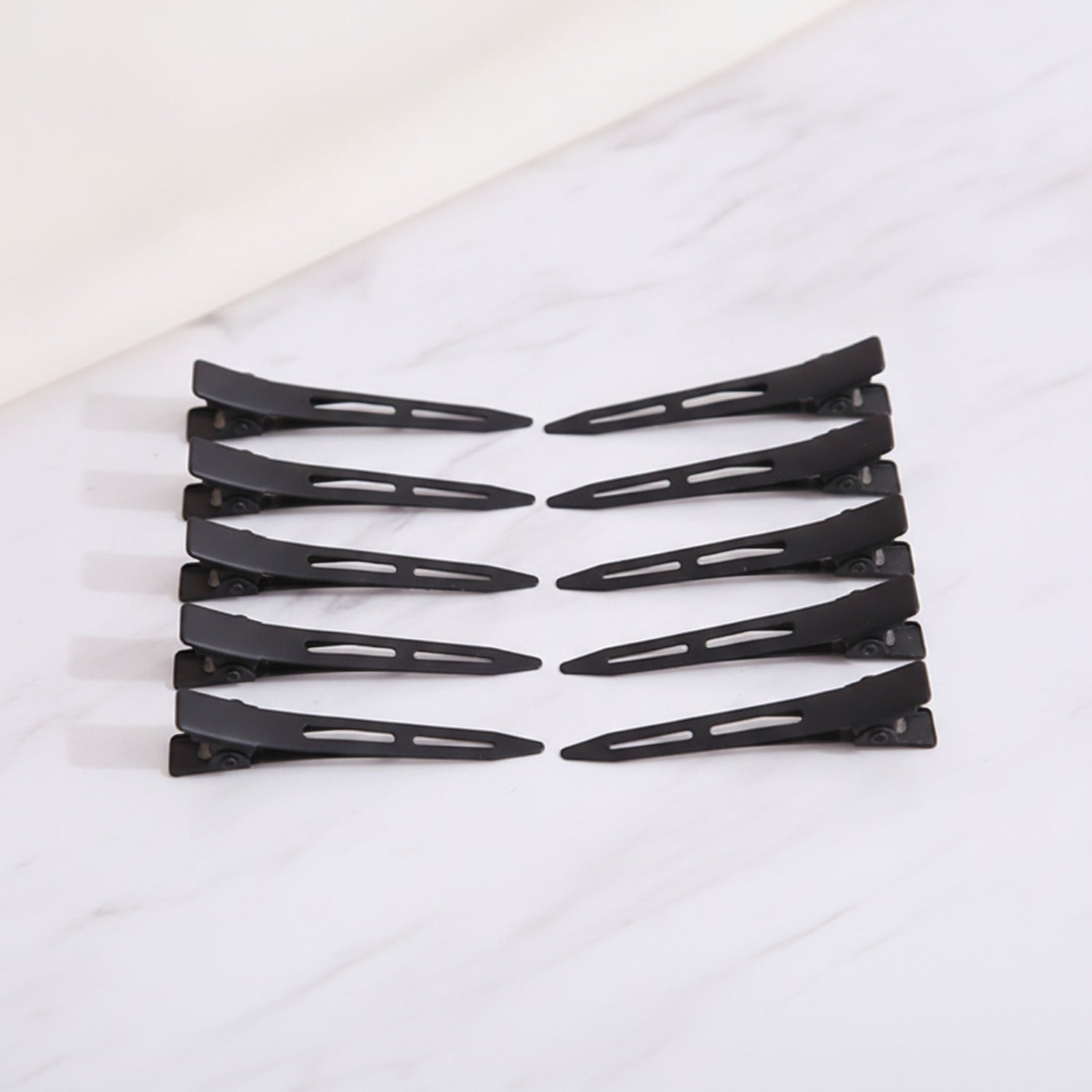 Black Minimalist Hair Clips Set Ten Piece