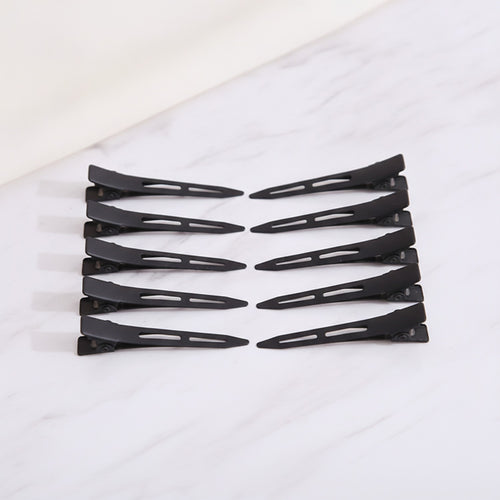 Black Minimalist Hair Clips Set Ten Piece