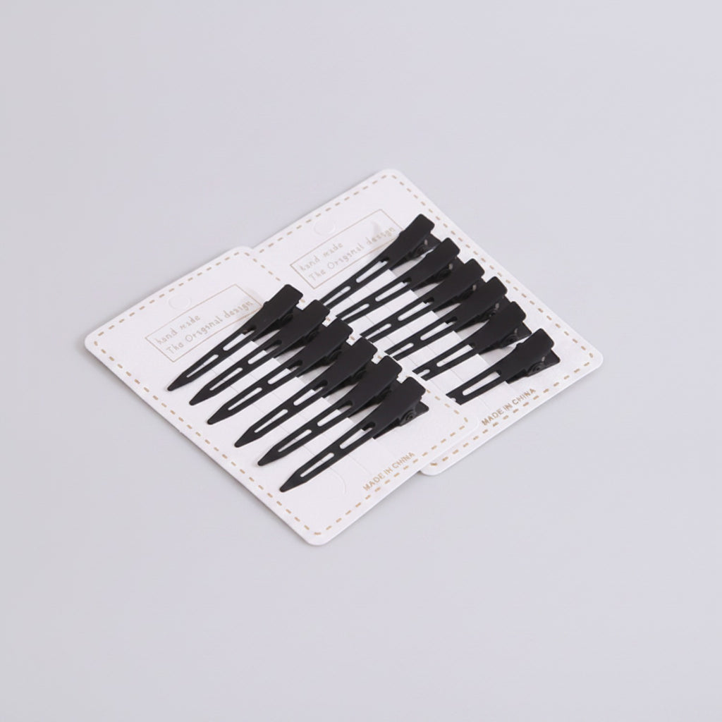 Black Minimalist Hair Clips Set Ten Piece – hair accessories (view 1)