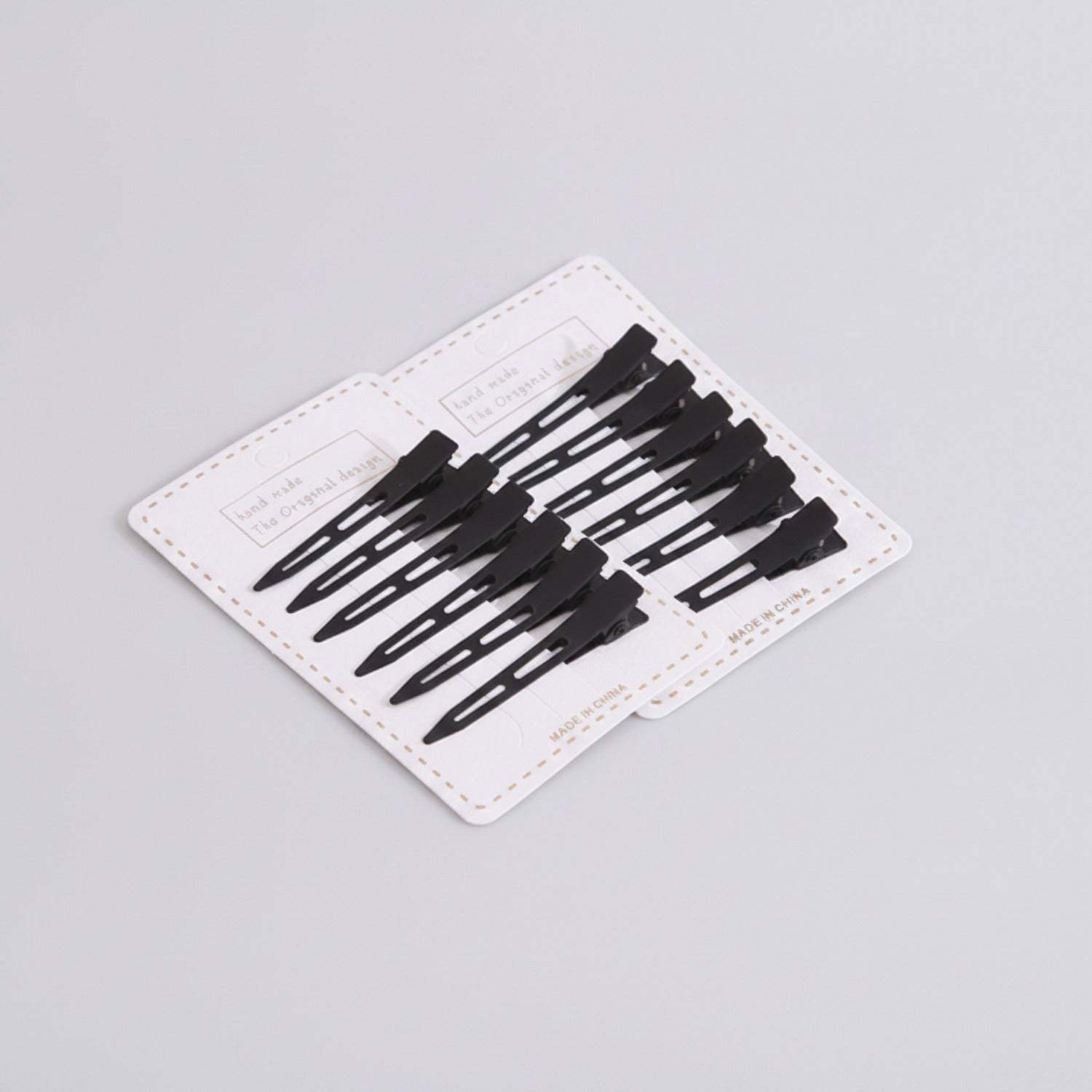 Black Minimalist Hair Clips Set Ten Piece