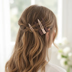 Neutral Tone Hair Clips Set With Black Details