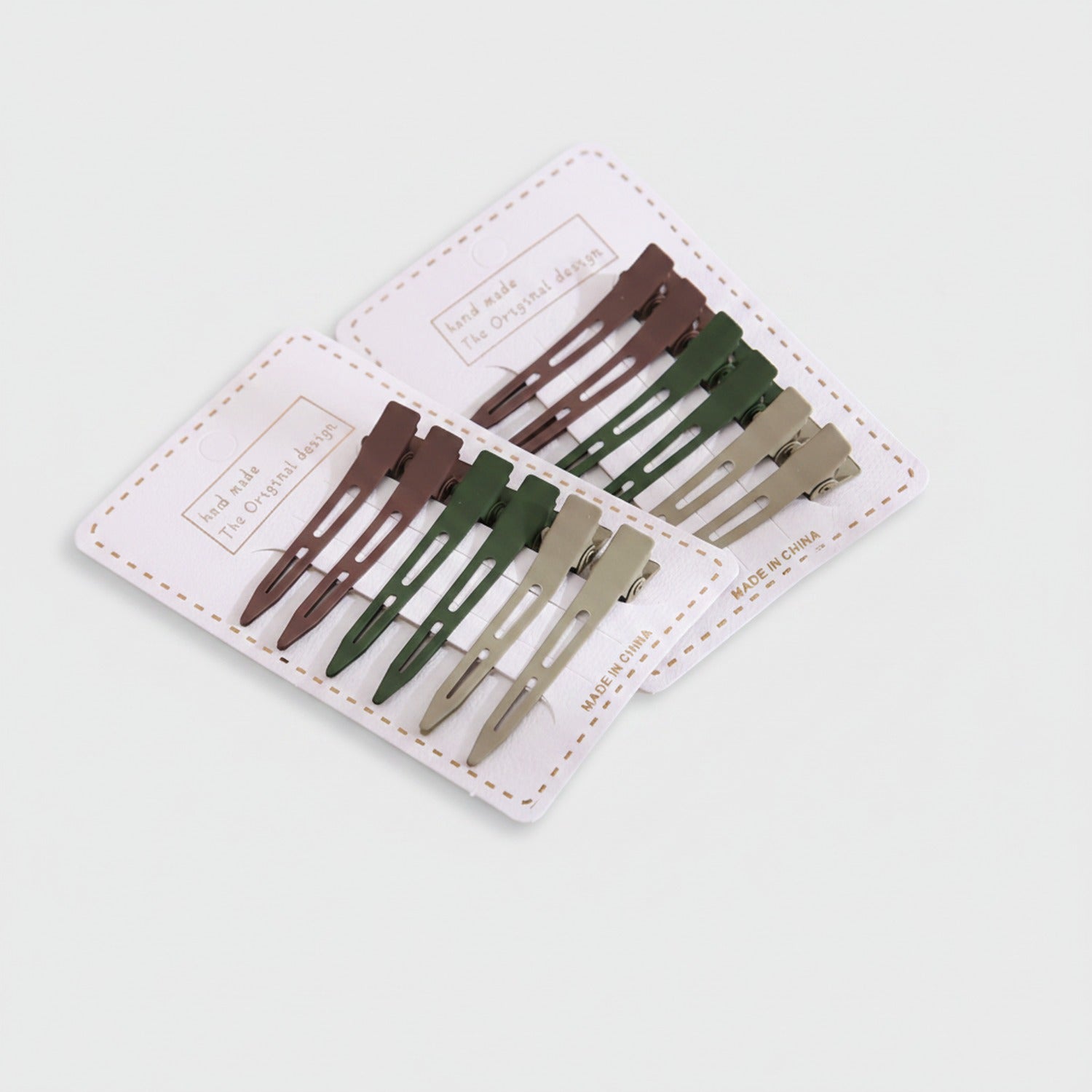 Minimalist Alligator Hair Clips Set, Earth Tones