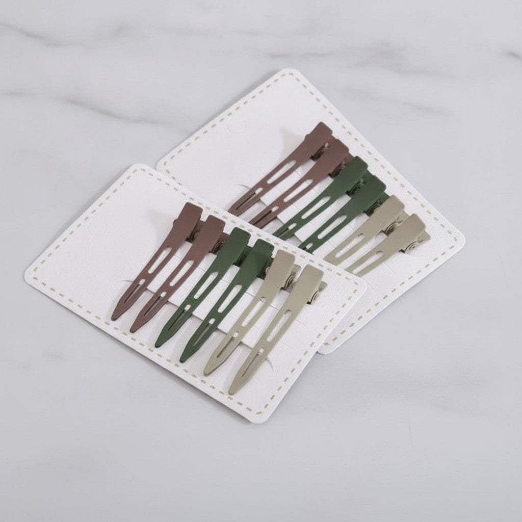 Minimalist Alligator Hair Clips Set, Earth Tones – hair accessories (view 2)
