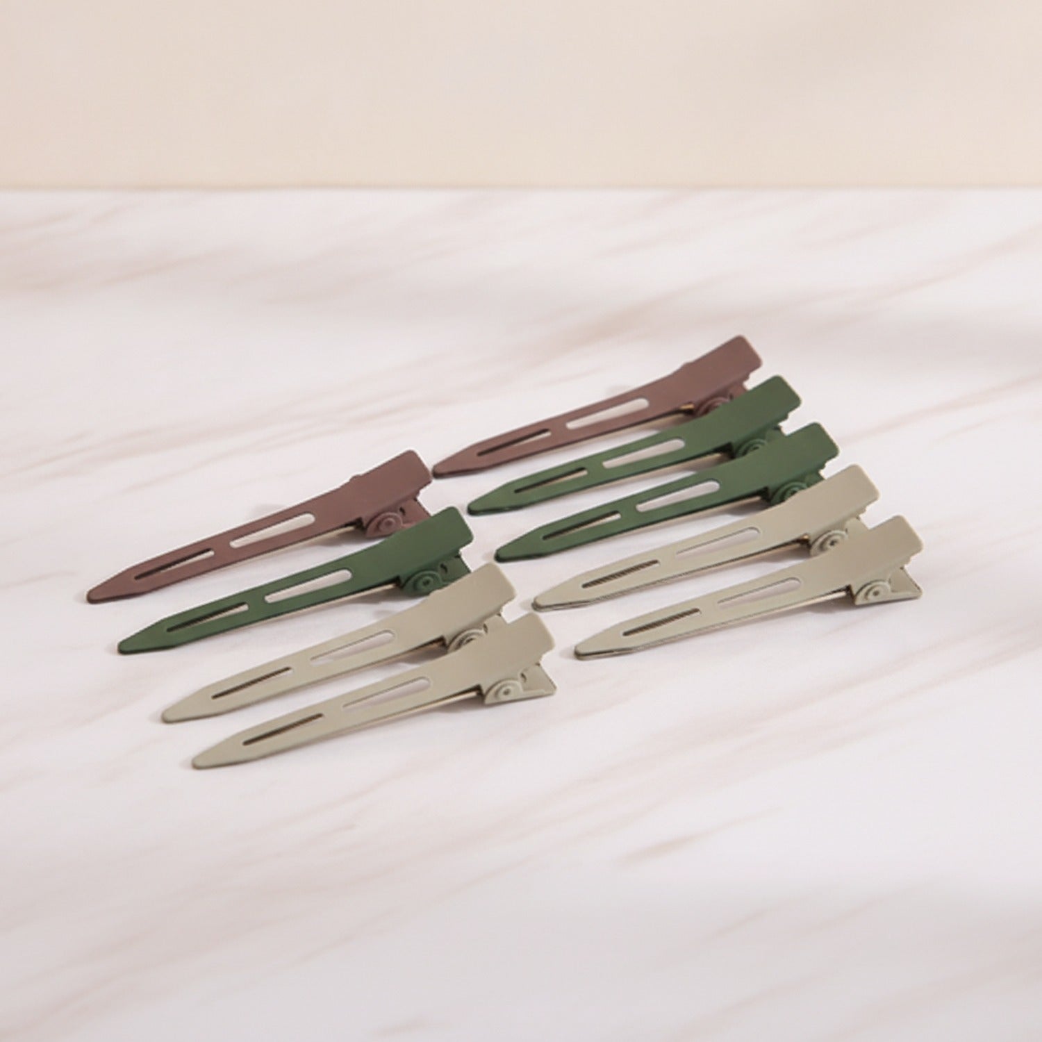 Minimalist Alligator Hair Clips Set, Earth Tones