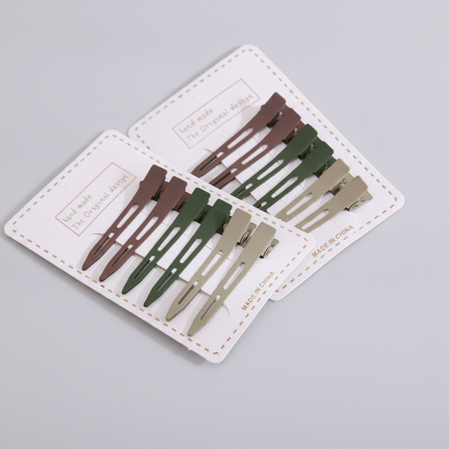 Minimalist Alligator Hair Clips Set, Earth Tones