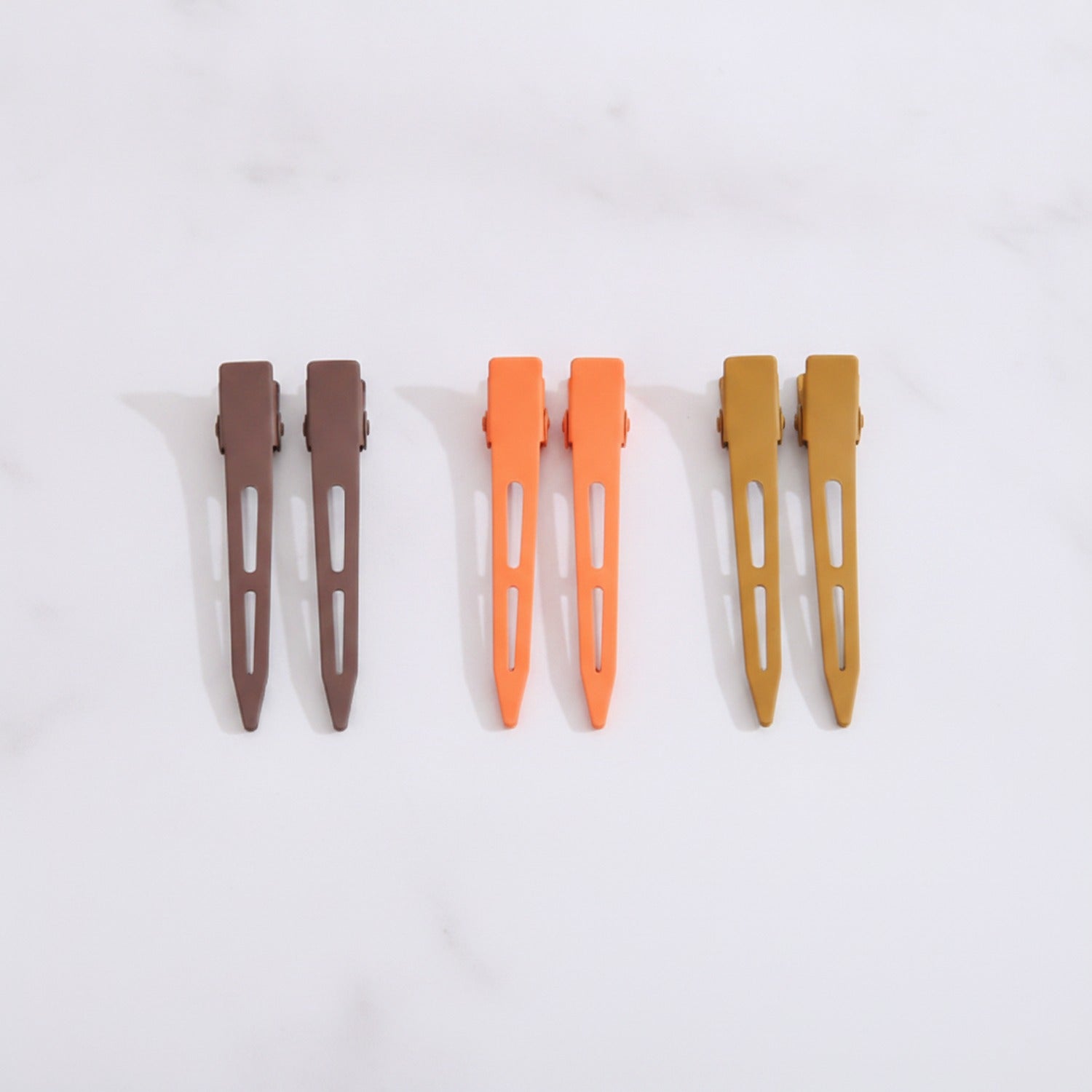 Minimalist Snap Hair Clips Neutral Tone Set