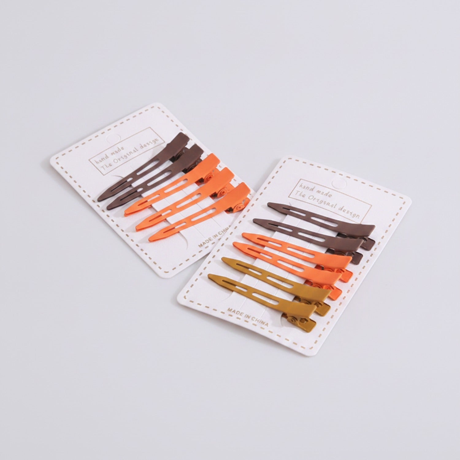 Minimalist Snap Hair Clips Neutral Tone Set