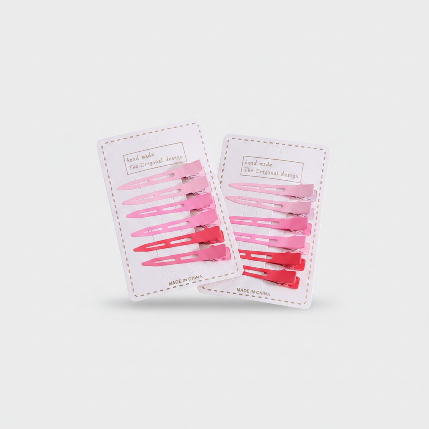 Pastel Pink Hair Clips Set Alligator