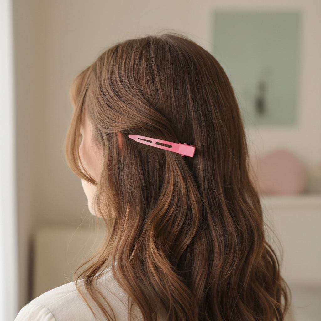 Pastel Pink Hair Clips Set Alligator