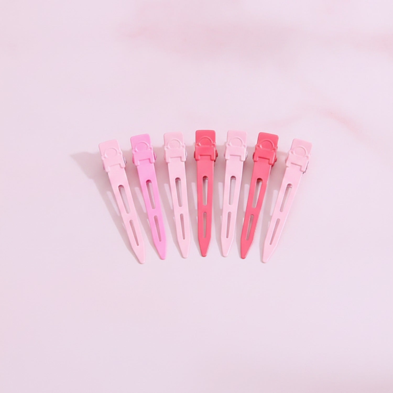 Pastel Pink Hair Clips Set Alligator
