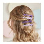 Purple Ombre Hair Clip Set With Black Tips
