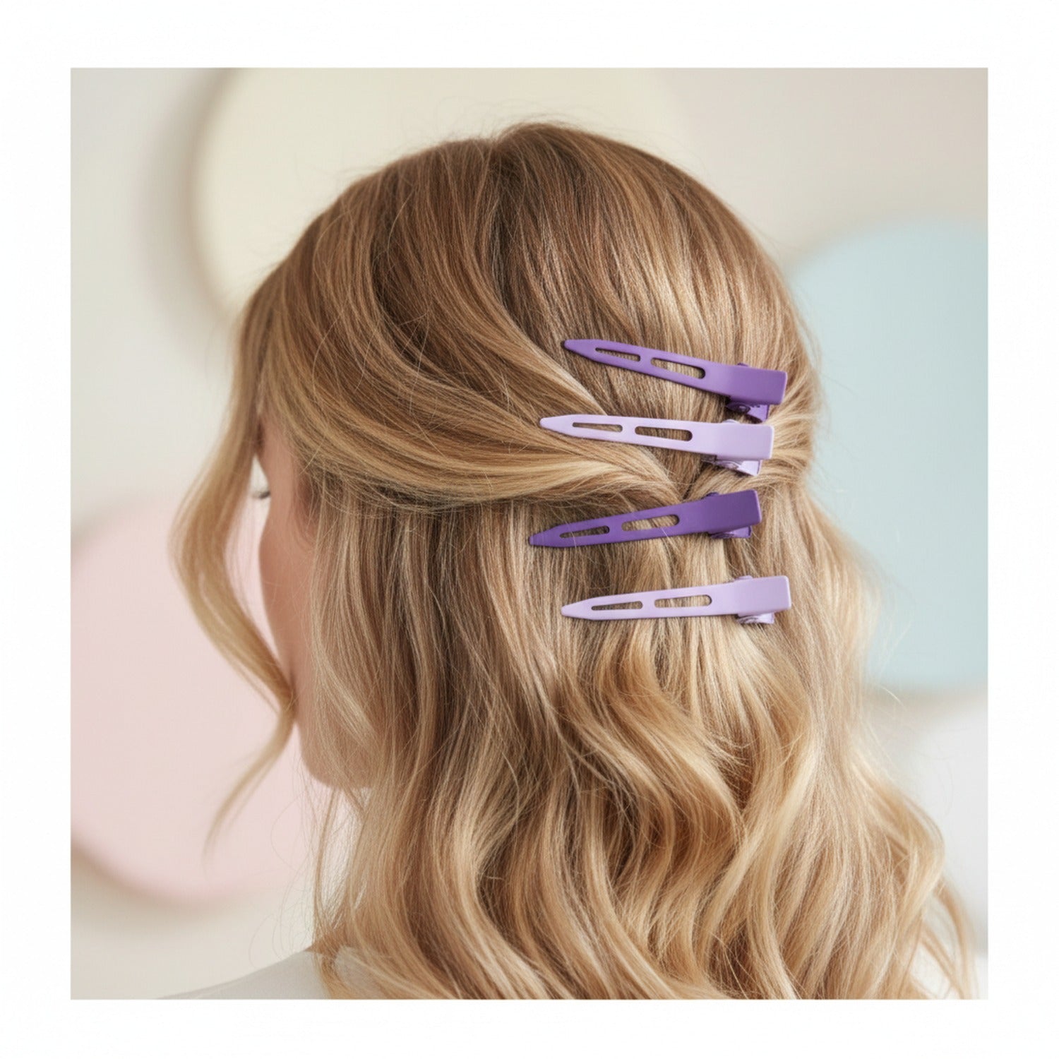 Purple Ombre Hair Clip Set With Black Tips