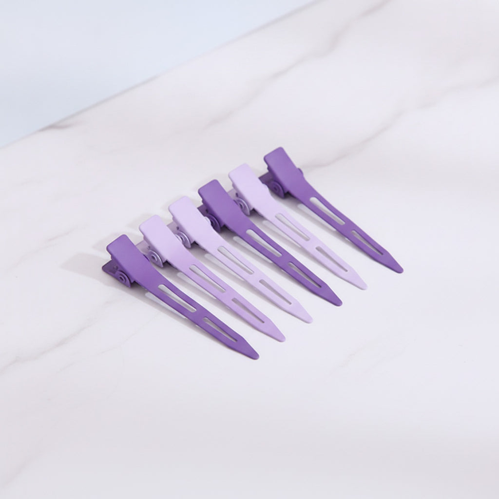 Purple Ombre Hair Clip Set With Black Tips – hair accessories (view 2)